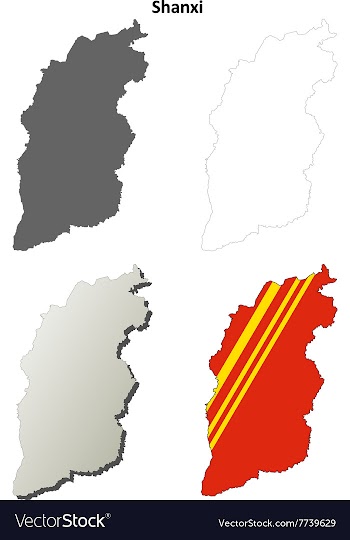 Shanxi blank outline map set vector image