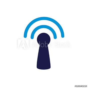 shape hole with wifi signal lineal colors style