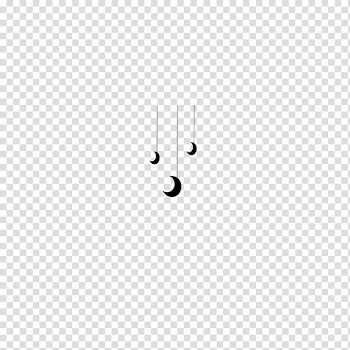 Shapes lines, three black hanging crescent moon decors transparent background PNG clipart