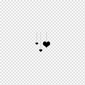 Shapes lines, three black hearts decor transparent background PNG clipart