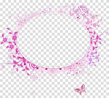 SHARE, pink floral frame transparent background PNG clipart