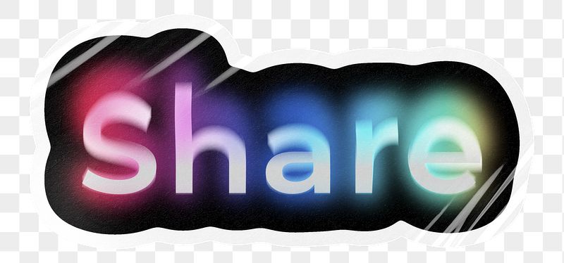 Share png word sticker, neon | Free PNG - rawpixel