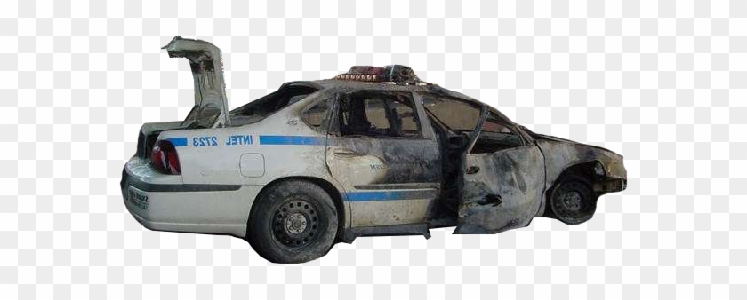 Share This Image - Burning Police Car Png