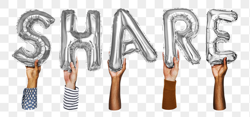 Share word png, hands holding | Free PNG - rawpixel