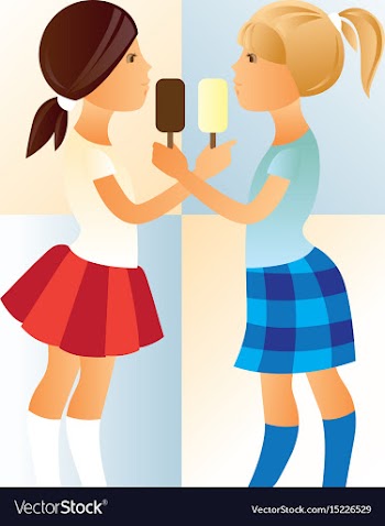 Sharing ice cream vector image
