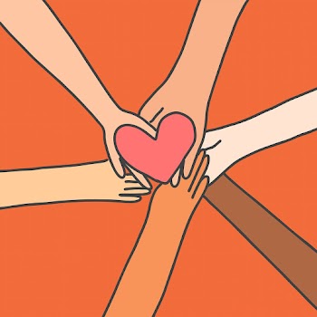 Sharing love doodle vector hands sharing… | Free stock illustration | High Resolution graphic