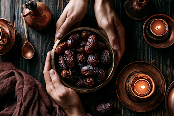 Sharing Medjool Dates for Ramadan Iftar