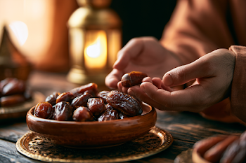 Sharing Medjool Dates for Ramadan Iftar