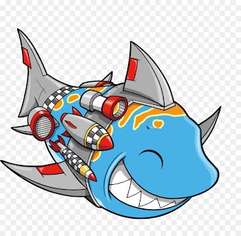 Shark Cartoon Illustration - Beautiful exquisite cartoon cute shark fish 