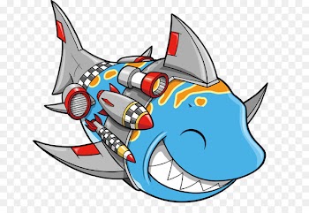 Shark Cartoon Illustration - Cartoon shark 