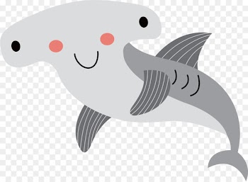 Shark Cartoon Illustration - Gray shark vector 