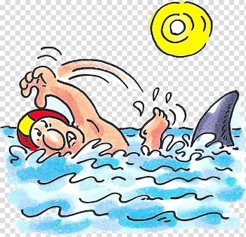 Shark Cartoon Swimming , Great white shark haunt area transparent background PNG clipart