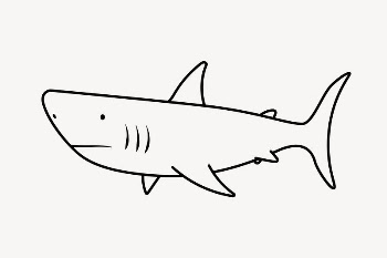 Shark doodle collage element, cute | Free Vector Illustration - rawpixel