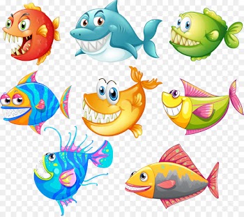 Shark Drawing Cartoon Fish - Vector cartoon fish seabed creative cute shark 