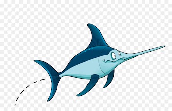 Shark Fish Underwater - Blue cute cartoon shark 