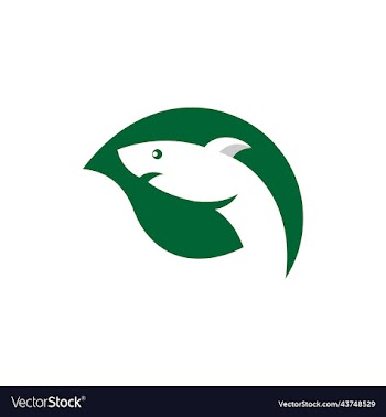 shark leaf simple ecology nature logo