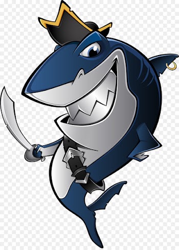 Shark Piracy Royalty-free Clip art - Dark blue cartoon shark 