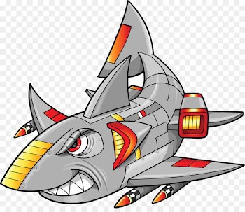 Shark Robot Clip art - Mech painted cartoon shark 