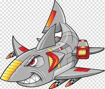 Shark Robot , Mech painted cartoon shark transparent background PNG clipart