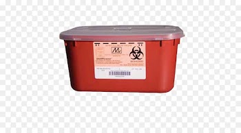 Sharps Waste, Container, Biological Hazard, Lid, Plastic PNG