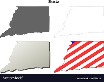 Shasta County California outline map set vector image