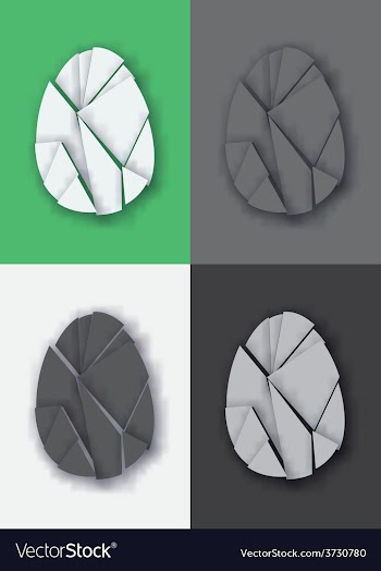 Shattered Easter egg set vector image