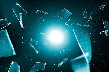 Shattered glass in space background with… | Free stock illustration | High Resolution graphic