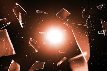 Shattered glass in space background with… | Free stock illustration | High Resolution graphic