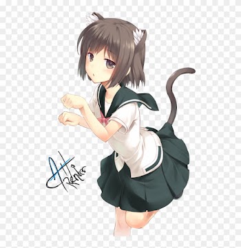 She Looks Tired - Cute Neko Girl Render