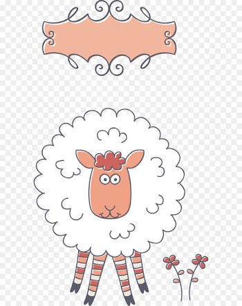 Sheep Birthday Greeting card E-card - Painted Sheep birthday card vector 