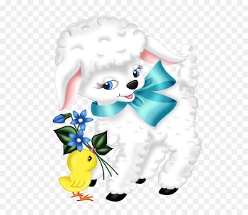Sheep Easter Clip art - Transparent Easter Lamb and Chicken PNG Clipart Picture 