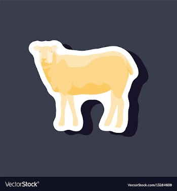 Sheep paper sticker on stylish background vector image