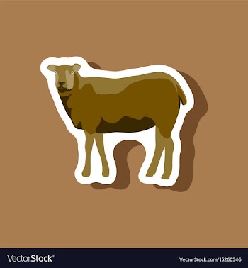 Sheep paper sticker on stylish background vector image