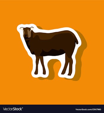Sheep paper sticker on stylish background vector image