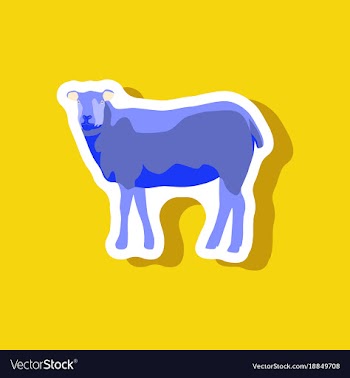 Sheep paper sticker on stylish background vector image