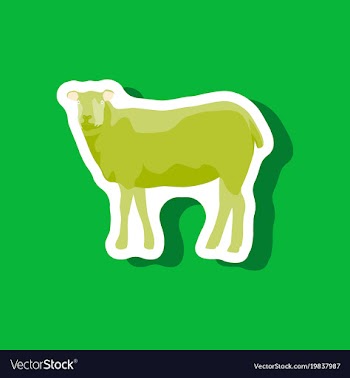 Sheep paper sticker on stylish background vector image