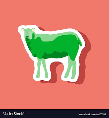 Sheep paper sticker on stylish background vector image