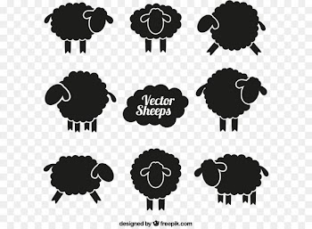 Sheep silhouette vector material download, 