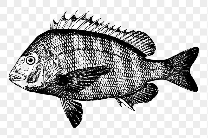 Sheepshead fish png sticker, vintage | Free PNG - rawpixel