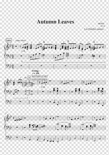 Sheet Music MuseScore Autumn Leaves Flute, sheet music transparent background PNG clipart