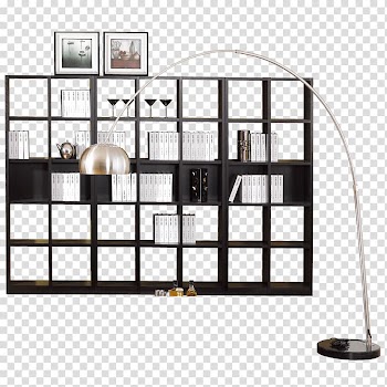 Shelf Bookcase Furniture Art Nouveau Light fixture, Modern home shelves lamps transparent background PNG clipart
