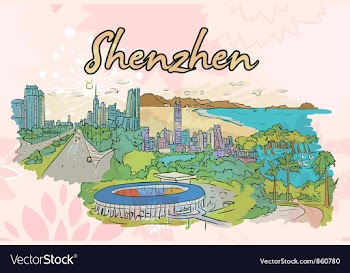 Shenzhen doodles vector image