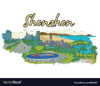 Shenzhen doodles vector image