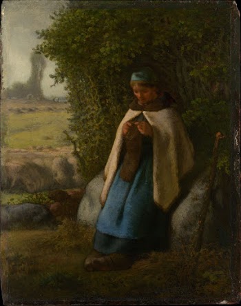 Shepherdess Seated on a Rock | Free Photo - rawpixel