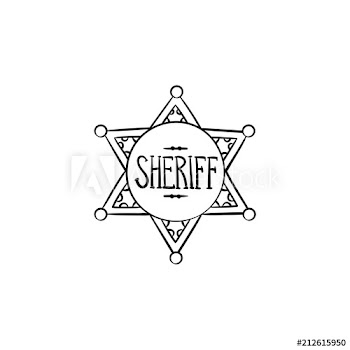 Sheriff star hand drawn outline doodle icon