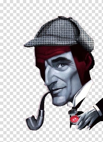 Sherlock holmes smoking side by side transparent background PNG clipart