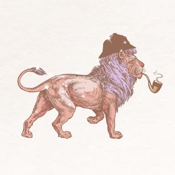Sherlock lion aesthetic clipart, funny | Free PSD Illustration - rawpixel