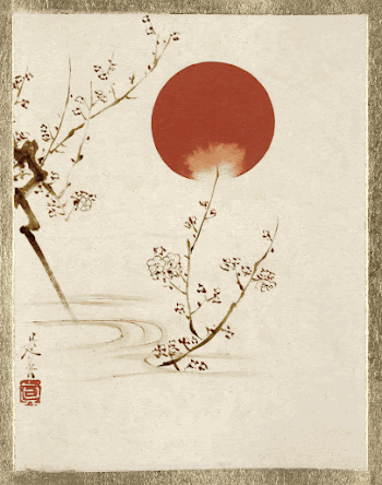Shibata Zeshin's Sun and Plum | Free Photo Illustration - rawpixel