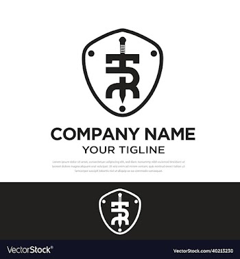 shield and sword of protection logo initials tr
