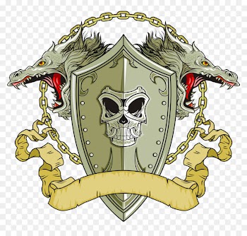 Shield Dragon Illustration - Skull Shield Vector 